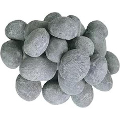 24 Pieces Ceramic Pebbles Pebbles for Outdoor Fireplaces and Fireplaces for Decorative Rocks in Landscaping (Grey)