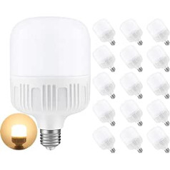 Mengjay E27 LED spuldze 36 W 2700 K 3000 K silti balta Aizstāj 350 W halogēna spuldzi 360° stara leņķis 3600 lūmeni, nav aptumšojams 15 gab.