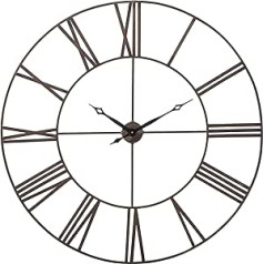 Kare Design Wanduhr Factory, Silber, Wanduhr, Stahlgestell, Quarzuhrwerk, Rund, Durchmesser 120cm