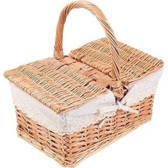 Small Picnic Basket, Picnic Basket, Willow Picnic Basket with Insert and Lid, Rustic Country Basket, Food Basket, Vegetable Basket, Camping, Food Storage, Basket for Parties and