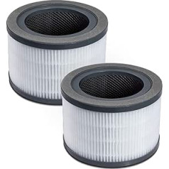 LEVOIT Vista 200 Air Purifier Replacement Filter, 3-in-1 True HEPA High Efficiency Activated Carbon, Vista200-RF, 2 Pack, Black