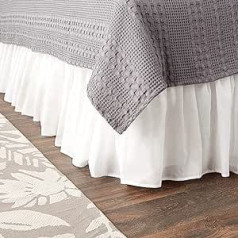 Grenlande Home Cotton Voile Bed Valance, Cotton Voile, White, Queen