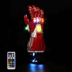 cooldac gaismas komplekts Lego 76223 Iron Man Nano Gauntlet, tālvadības pults gaismas komplekts saderīgs ar Lego 76223 Nano Gauntlet modeli, radošās dekoratīvās gaismas Lego 76223 komplektam, nav iekļauts Lego komplektā