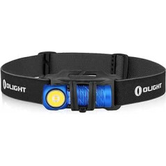 OLIGHT Perun 2 Mini Cool White LED priekšējais lukturis 1100 lm 150 m gaismas diapazons uzlādējams lukturītis 5 gaismas režīmu galvas lukturītis ar sarkanu gaismu 54 g daudzfunkcionāla lampa kempingam, skriešanai, ārkārtas situācijām, zila