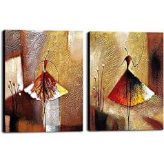 Wieco Art - Large Ballet Dancer 2 Pieces Modern Decorative Artwork 100% Hand Painted Contemporary Abstract Oil Painting on Canvas