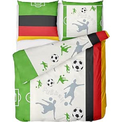 LINKHOFF Futbola gultas veļa 135 x 200 cm Vācija Flannelette Bērnu gultas veļa 135 x 200 cm Zēniem Bērniem 100% kokvilna ar spilvenu 80 x 80 cm