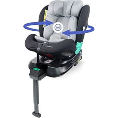 Mobiclinic® Kids bērnu sēdeklītis, 360° grozāms, Isofix, Evolutive, 0–12 gadi, Lionfix Pro, 5 punktu josta, i-size standarts, drošības atbalsts, Eiropas zīmols, 3 līmeņu guļus pozīcija, mazgājams