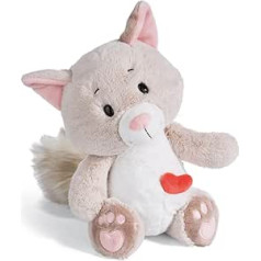 NICI 49411 Cuddly Toy Love Cat Fluffy 50 cm Dangling Grey Sustainable Soft Toy Made of Soft Plush, Cute Plush Toy for Cuddling and Playing, for Children and Adults, Great Gift Idea