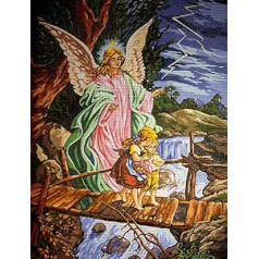 "Gobelēna krustdūriena izšūšanas komplekts "The Guardian Angel Half 30x40 cm. with Embroidery Floss Cod. 145