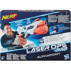 Nerf Laser Ops AlphaPoint Laser Tag Blaster with Light & Sound Effect, Kids Toy, incl. quick charge button for infrared shots, also for adults.