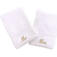 Linum Home Textiles Personalisiertes Mr. & Mrs. Handtuch, 2er-Set