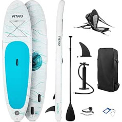 Fitfiu Fitness Waimea Piepūšamais aira vējdēlis Marine Design, All Round modelis ar airi, sēdeklis un piederumi, SUP dēlis, maksimālais lietotāja svars 100 kg, 305 x 76 x 15 cm