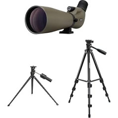 Svbony SV401 tēmelis ar dubulto statīvu, HD 20-60 x 80 ūdensnecaurlaidīgs leņķiskais okulārs Porro Prism FMC Optics Monokulārais tēmelis sporta šāvējiem Mērķa šaušanai, putnu vērošanai