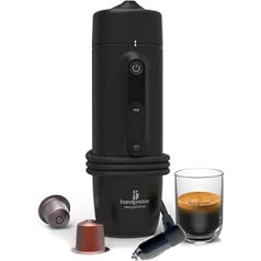 Handpresso 12 V kafijas automāts Car Caspule 21020 espresso kapsulu automāts, pārnēsājams espresso automāts, kafijas automāts 12 V un kravas automašīnas kafijas automāts 24 V