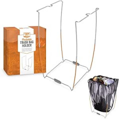 Yukon Glory Garbage Bag Holder, Stainless Steel Support Stand, Camping Bag Holder, Acts as Outdoor Garbage Bin, Foldable Trash Bag Organiser, Includes Carry Bag, 13 Gallon Plastic Bag Holder