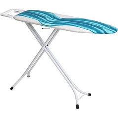 Mabel Home Deluxe Adjustable Ironing Board 4 Legs Extra Cover Blue/White Patterned