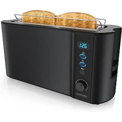 Arendo Toaster, Long Slot, Defrost Function, Black