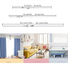 Telescopic Rod Universal Shower Rail, No Drilling Curtain Rail, Clothes Rail, Shower Curtain Rail, Clamp Rod