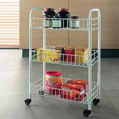 Metaltex Sienna Rolling Cart, Plastic Coated, 3 Baskets