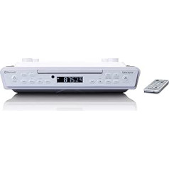 Lenco KCR-150 CD bāzes FM virtuves radio - Bluetooth - stacijas atmiņa - 2 x 3 vati RMS - montāžas komplekts apakšā - AUX ieeja - taimera funkcija - balts, A003089