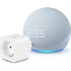 Echo Dot (5. Gen, 2022) mit Uhr | Graublau + Sengled Smart Plug, Funktionert mit Alexa - Smart Home-Einsteigerpaket