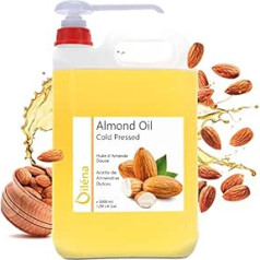 Oïléna - Sweet Almond Oil Massage Oil 100% Natural | Vegan | Cruelty Free | Moisturiser for Body and Face | Anti Stretch Marks | Hair and Skin Care | Makeup Remover - 5000 ml