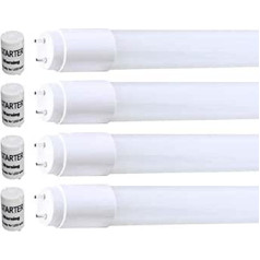 Besolis 4 x 90 cm LED Tube T8-G13 14 Watt 300° Radiation 1890 Lumen Daylight White / Cool White 6000 Kelvin 1:1 Replacement for 24 Watt + 30 Watt Fluorescent Tubes - Includes LED Starter