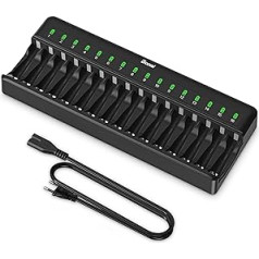 Bonai AA AAA Battery Charger 16 Slot Universal LED Battery Charger Intelligent Battery Charger Smart Battery Charger for AA/AAA NI-MH NI-CD Rechargeable Batteries