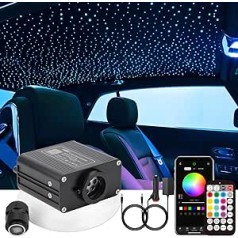 CHINLY Starry Sky Car optiskās šķiedras gaisma automašīnai/griestiem, 16 W Twinkle 200 gabali x 0,75 mm x 2 m Bluetooth RGBW lietotne / tālvadības LED Starry Sky šķiedras griestu apgaismojuma komplekts