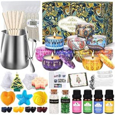 IGUGI DIY Candle Making Set, DIY Scented Candle Gifts Candle Making Kit, 10 Candle Tins, DIY Candle Making Accessories, Candle Making Set for Candle Beginners