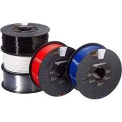 Amazon Basics PETG 3D Printer Filament 1.75mm 5 Assorted Colours 1kg Per Spool 5 Spools