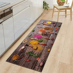 ABenxxou Kitchen Runner Washable Non-Slip Kitchen Mat, 7 mm Thick Colour Kitchen Vegetables Non-Slip Door Mat for Kitchen and Bar Rug Runner Washable Kitchen Runner Kitchen Decoration 60 x 180 cm