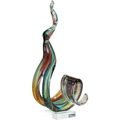 GILDE GLAS art Marea Sculpture Roku darbs Stikls Augstums 38 cm