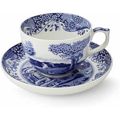 Portmeirion Home & Gifts Spode Blue Italienische Jumbo-Tasse und Untertasse (Blau & Weiß, 0,56 l/20 fl.oz)