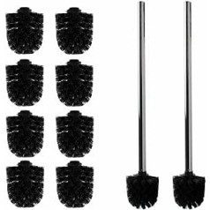 10x Replacement Brush Head Black + 2x Handles 40 cm Replacement Toilet Brush