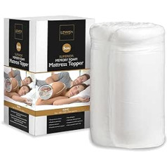 Lewis's Memory Foam virsmatracis, 1" vai 2" biezs, komfortabls putas spiediena mazināšanai [vienvietīgs, divvietīgs vai karalisks] (divvietīgs, 2" biezs)