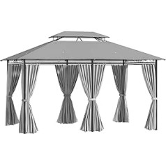 Outsunny Gazebo Garden Gazebo Party Tent Garden Tent Marquee Double Roof 3 x 4 m Dark Grey