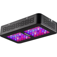 Niello 600 W LED augu lampa, divu optisko lēcu sērija, LED pilna spektra augšanas gaisma ar 2 slēdžiem telpaugiem, dārzeņiem un ziediem (120 LED / 5 W / 12 joslas), 300 W