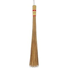 1 Piece 32 Inch Sturdy Outdoor Coconut Leaf Broom Asian Heavy Duty Broom Thai Natural Coconut Leaf Broom (Random Color)