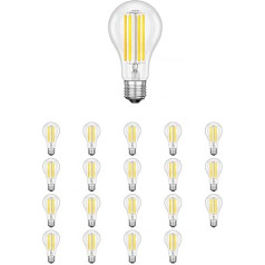 ledscom.de E27 LED kvēldiega spuldze A70, 12W = 113W, silti balta, 1700 lm, arī izturīga pret laikapstākļiem, iepakojumā 20