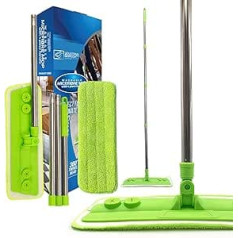 Microfibre mop with washable, removable cleaning pad for cleaner laminate floors, wooden coverings and parquet - quickly and easily remove dust dirt from the floor with the microfibre mop