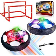 Hover Soccer Ball Toys for 3-14 Year Old Boys Girls, Indoor and Outdoor Creative Toys for Toddlers, Christmas Birthday Gifts for 3 4 5 6 7 8-14 Year Old Children's with 2 Goals and Nets, Blue+Black