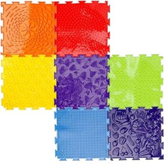 7-Piece Sensory Floor Mats, Funny Rainbow Set of Sensory Mat, Various Patterns, Sensory Games, Children's Massage Mat for Children, Baby Play Mat