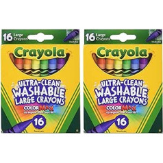 Crayola lielie mazgājamie krītiņi 16 iepakojumā - 2 iepakojumi