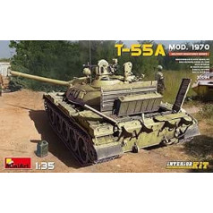 Mini Art 37094 1:35 T-55A Model 1970 Interjers Faithful Reprodukcija Modelis Celtniecības plastmasas komplekts Amatniecības hobija līmēšanas modeļu komplekts montāža Nekrāsots