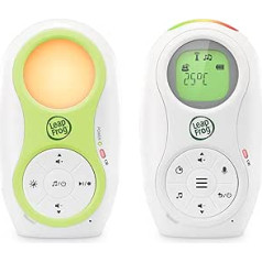 LeapFrog LF80 Digital Audio Baby Monitor with Improved Long Range up to 460 Meters, Night Light, Temperature Sensor, Soothing Lullabies, Two-Way Intercom, Feeding Reminder