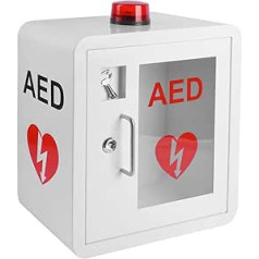 Wandmontierter AED-Defibrillator-Aufbewahrungsschrank, Erste-Hilfe-AED-Schrank ar Alarm-Notfall-Blitzlicht, Design mit abgerundeten Ecken, passend für all Herzwissenschaften, AED-defibrillator
