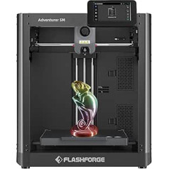 Flashforge Adventurer 5M 3D printeris, 600 mm/s ātrums ar automātisku izlīdzināšanu, tiešās piedziņas ekstrūderis, ātri noņemama sprausla, efektīva dzesēšana, liels drukas izmērs 8,66 x 8,66 x 8,66 collas