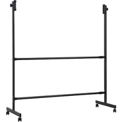 LOOQS Universal Mobile Dry Erase Board Stand-Schwarz, tragbare Metallstaffelei auf Rädern für Whiteboard, Kreidetafel, interaktives Whiteboard