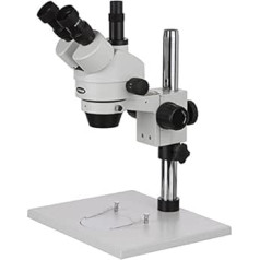 AmScope SM-1T Trinokulares Inspektionsmikroskop ar Extra Großem Ständer, 7X-45X, Weiß